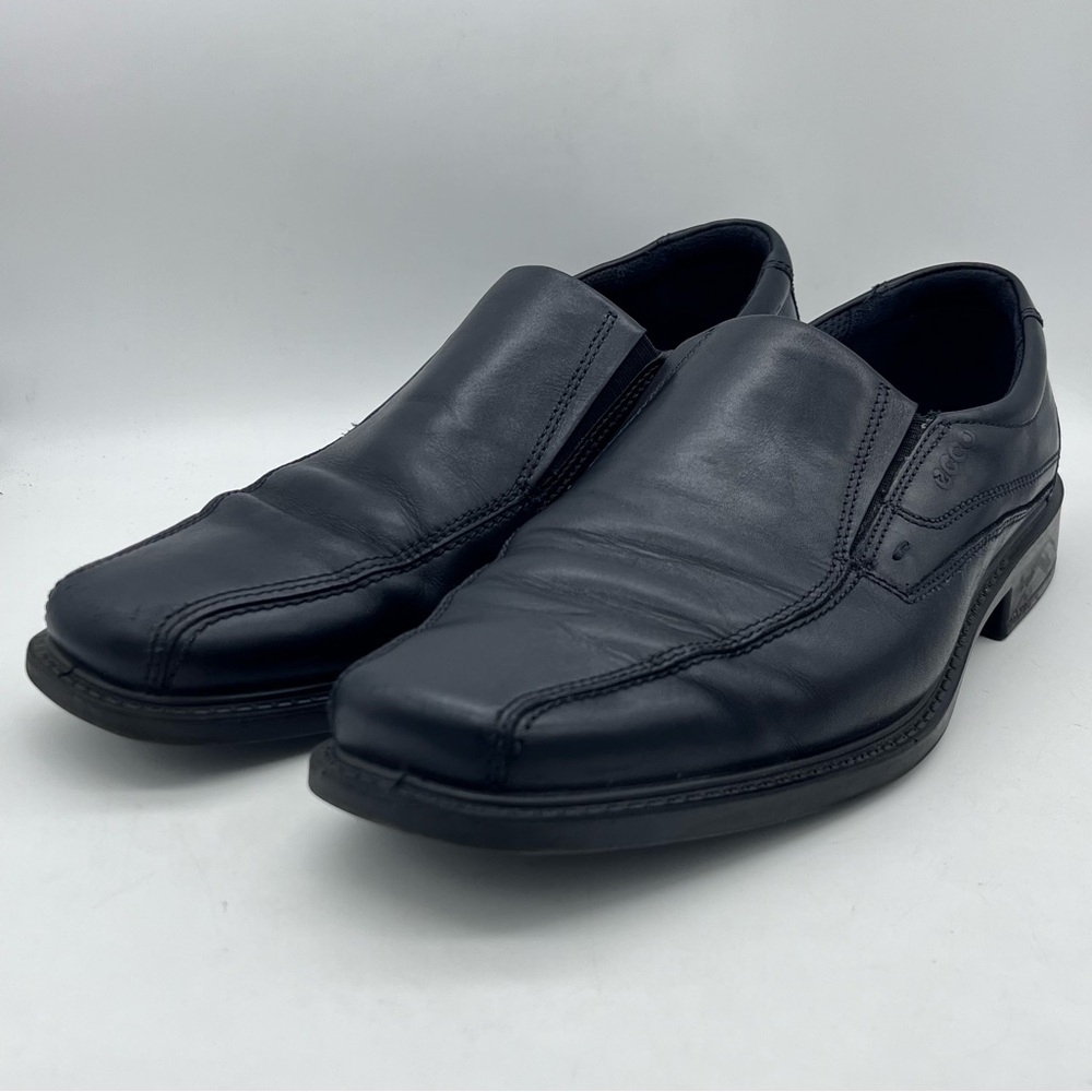 Ecco Black Leather New Jersey Slip-On Loafers Dress Shoes Size 11